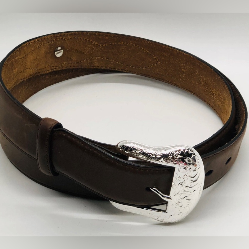 Ranger Belt Company Genuine Leather, Cowhide Hair Belt Star  Concho WB3220 Sz 44 - Picture 2 of 8